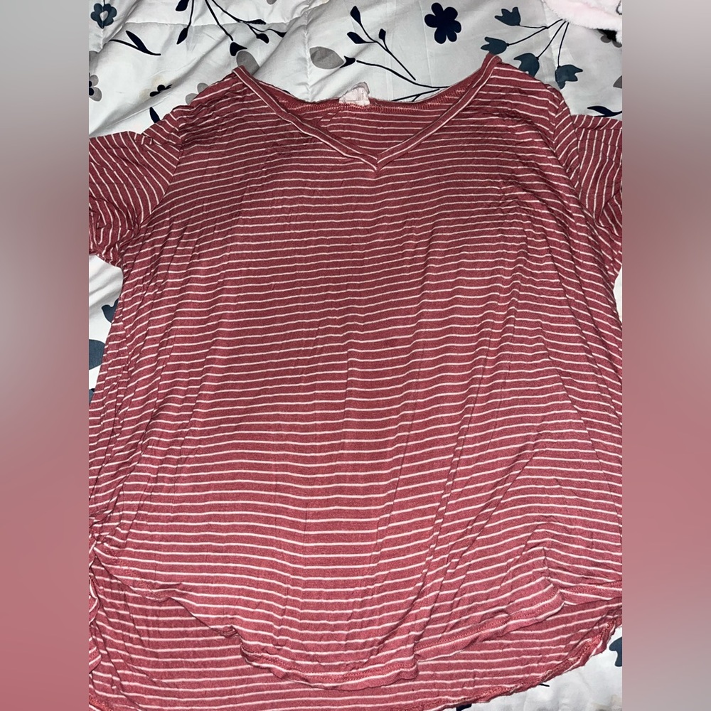Organic generations striped pink top